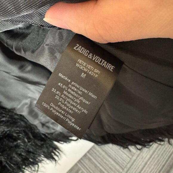 Zadig & Voltaire “Fete Yeti SPI” Black Faux Fur Vest – Size M - Picture 6 of 8
